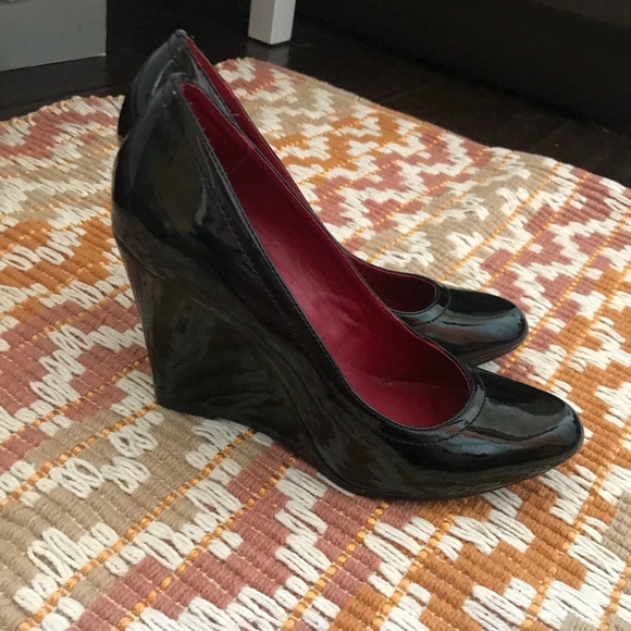 Max Studio Shoes - EUC Max Studio Black Patent Leather Wedge